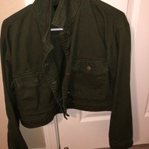 F21 Cropped utility denim jacket